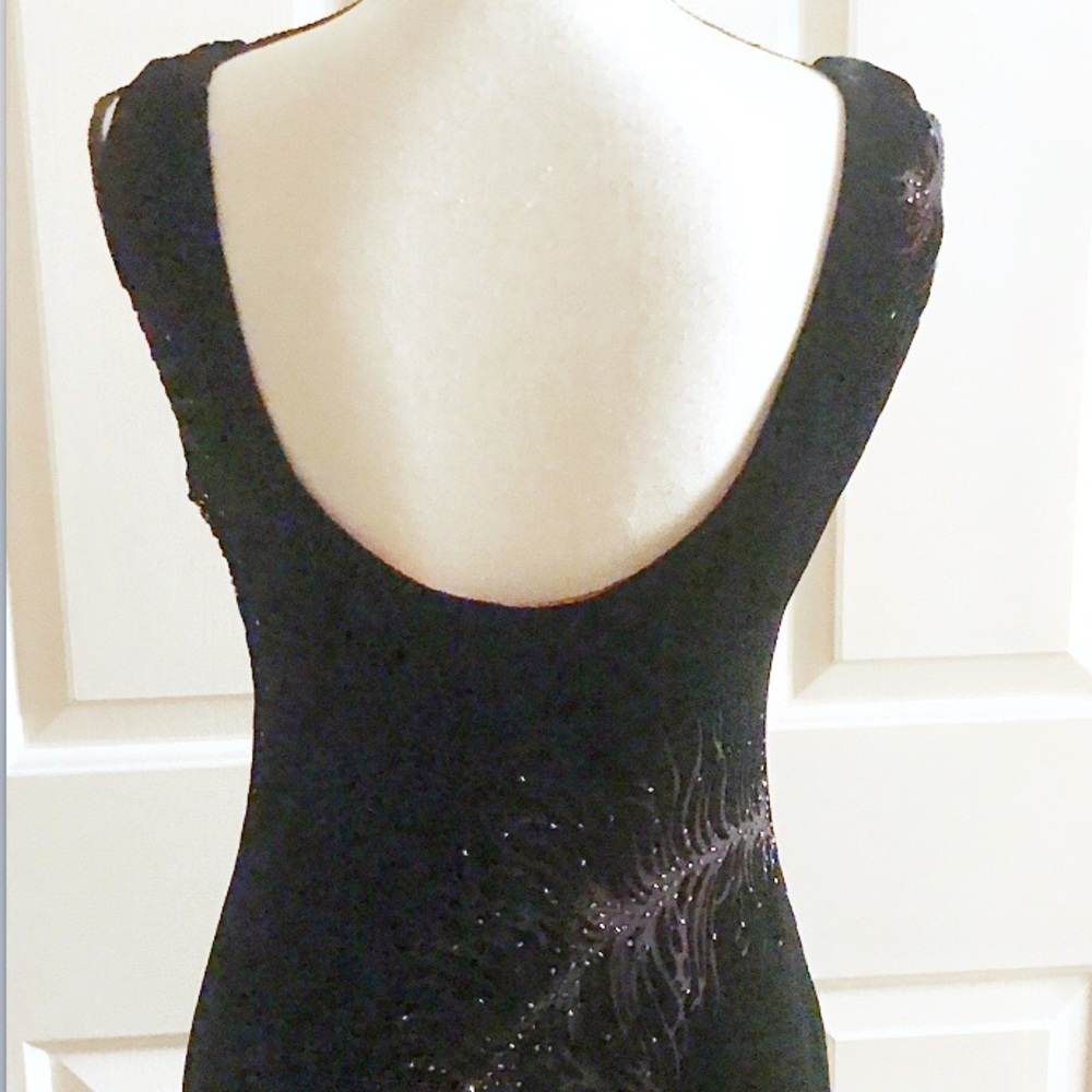 Black Sequin Evening Gown - Elegant Long Dress - Picture 4 of 7